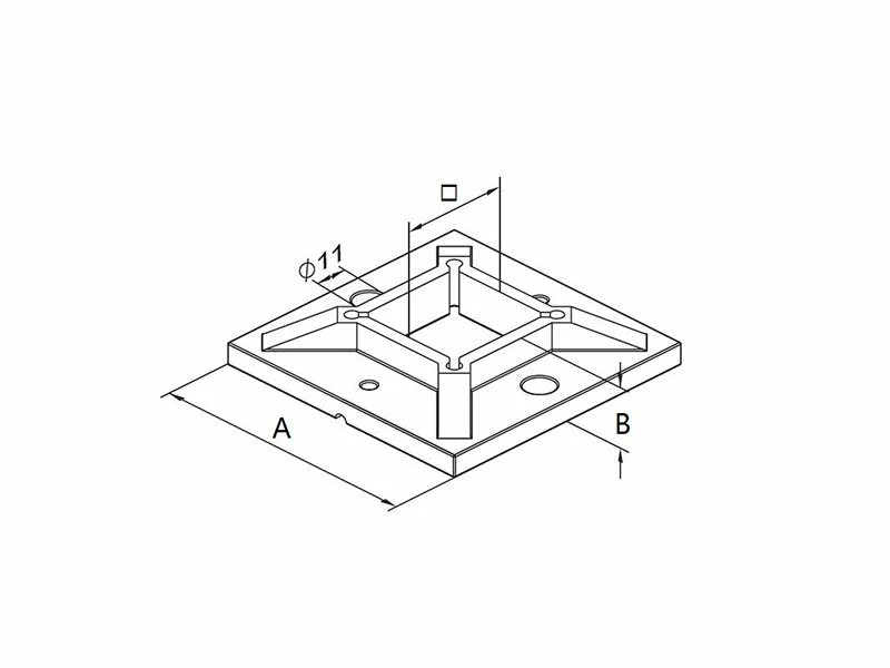 Steel Base Flange for Square Tubing Heavy Duty Structure