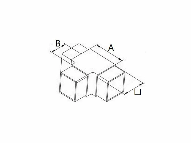 Steel Square Tube Joiners Tee Structure