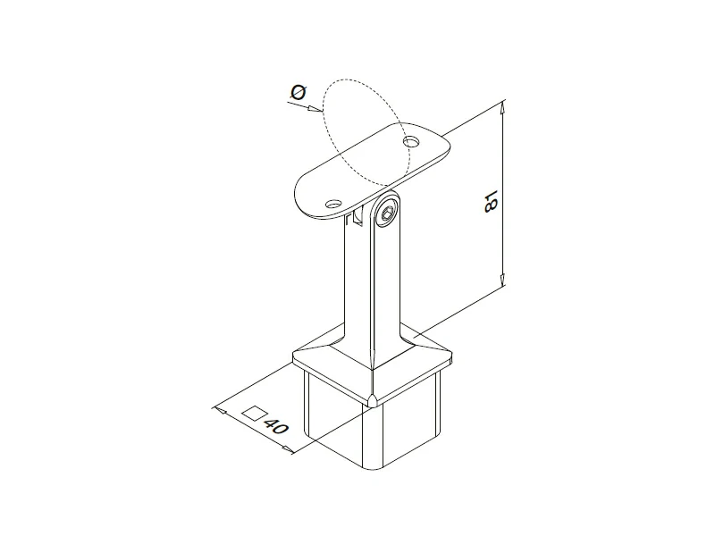 Handrail Support Square Structure