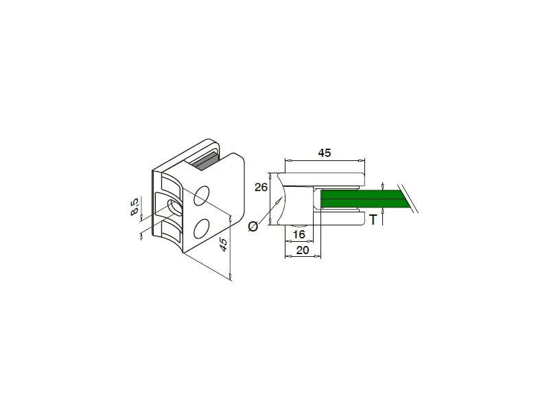 Steel Glass Clamps Structure